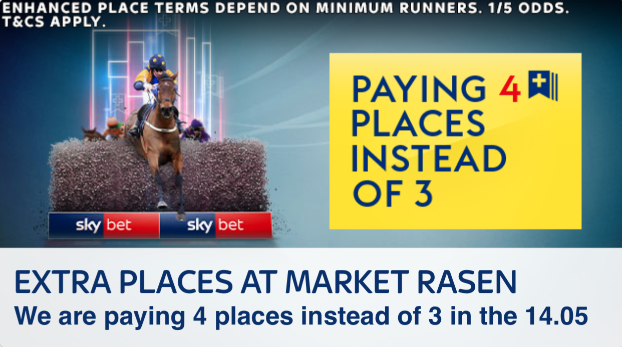 Extra places offer - paying 4 places instead of 3 on a particular race